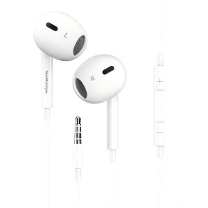 MaxMcIntyre Wired Earbuds with Mic – HiFi Stereo In-Ear Headphones, Deep Bass, 3.5mm Jack for Smartphones, Tablets & Computers