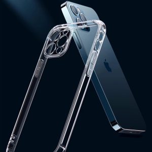 Clear Shockproof iPhone Case, Soft Silicone Transparent Cover with Air Cushion Bumper, Full Camera Protection, Compatible with iPhone 12/13/14/15/16/17 Series (Pro/Pro Max)